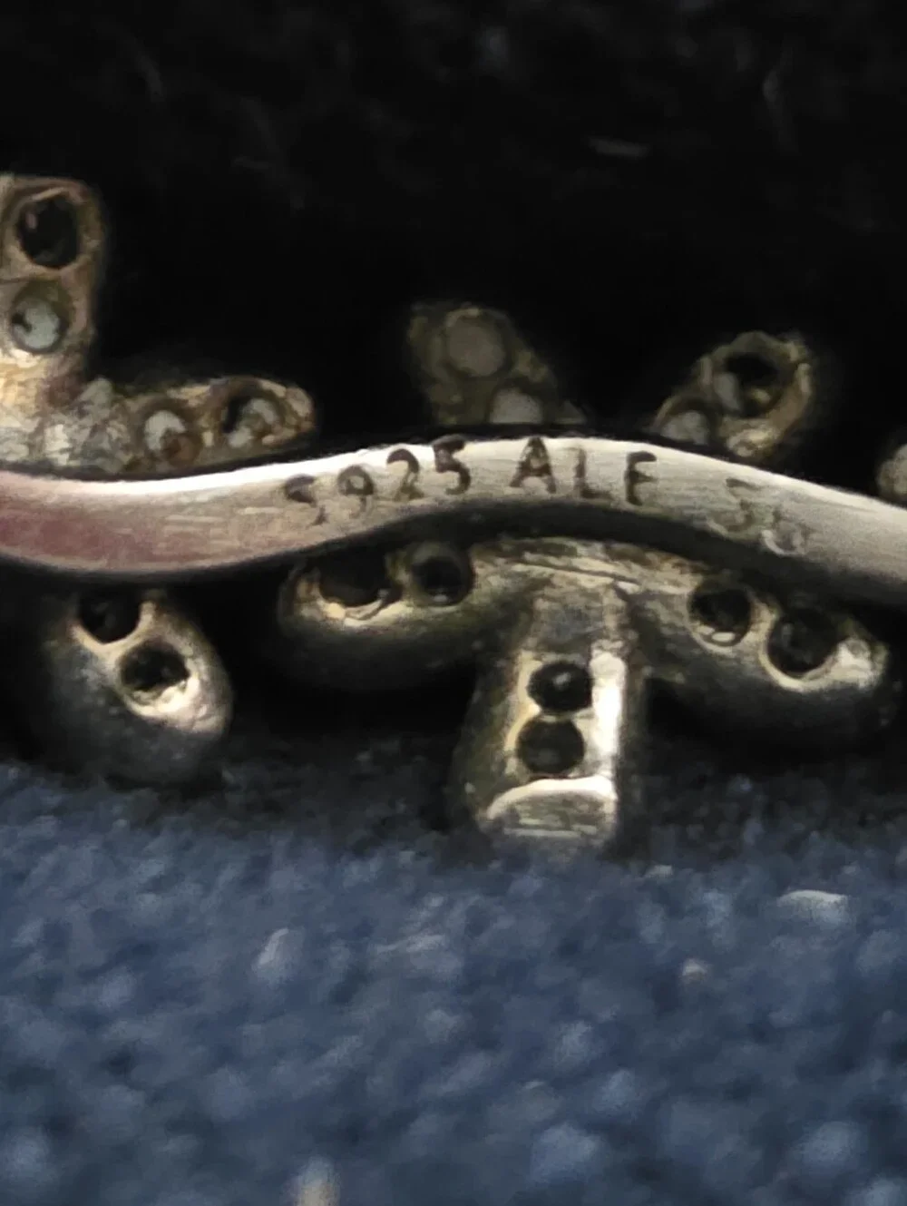 925 Silver Pandora CZ Ring (Vintage)